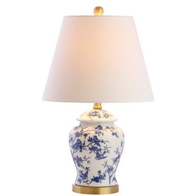 22&#34; Penelope Chinoiserie Table Lamp (Includes LED Light Bulb) Blue - JONATHAN Y | Target
