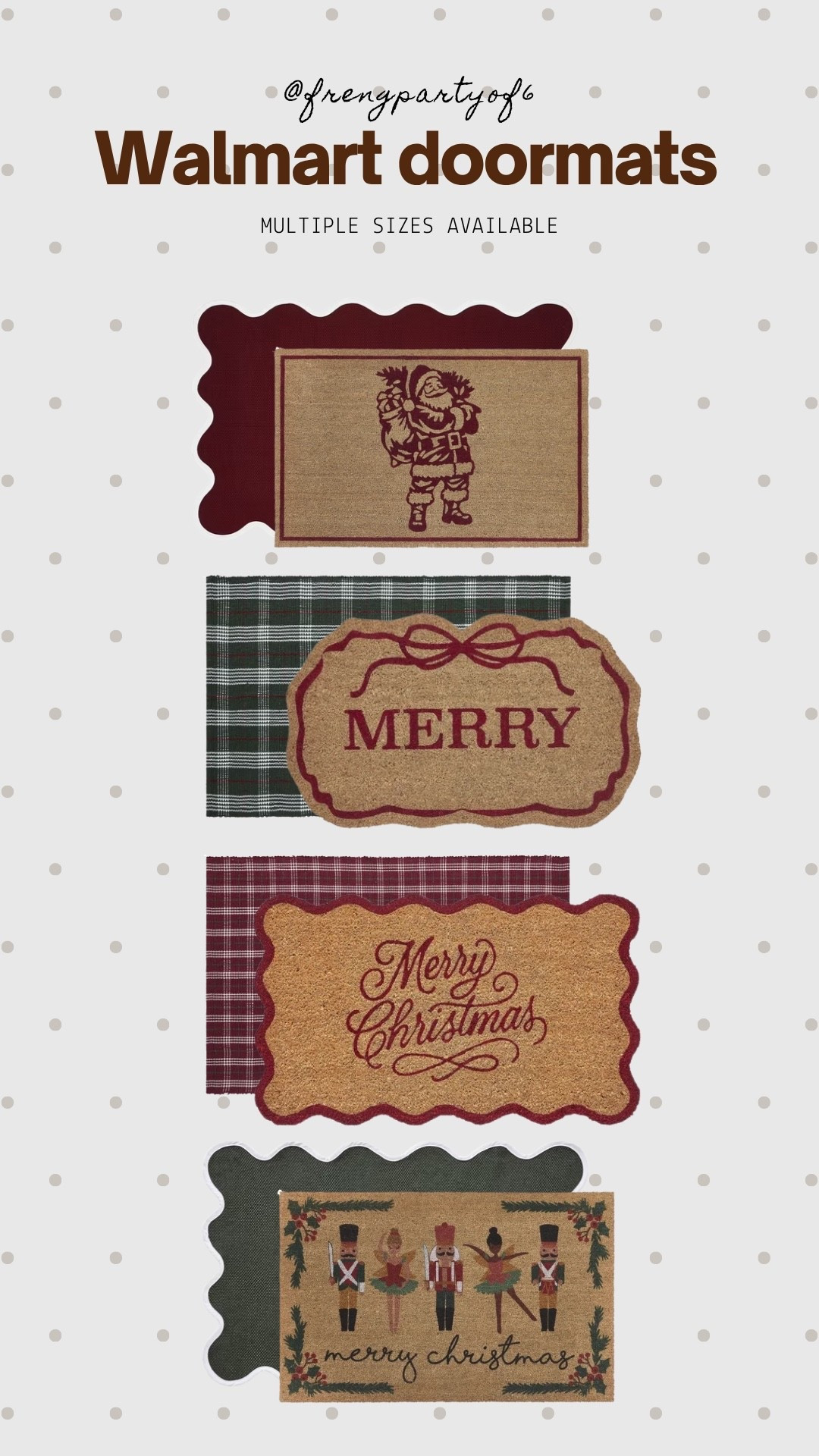 New Walmart doormats for Christmas! Starting at $12.97. Most of these are available in multiple sizes! These always sell out so fast 😅

#LTKHome #LTKSeasonal