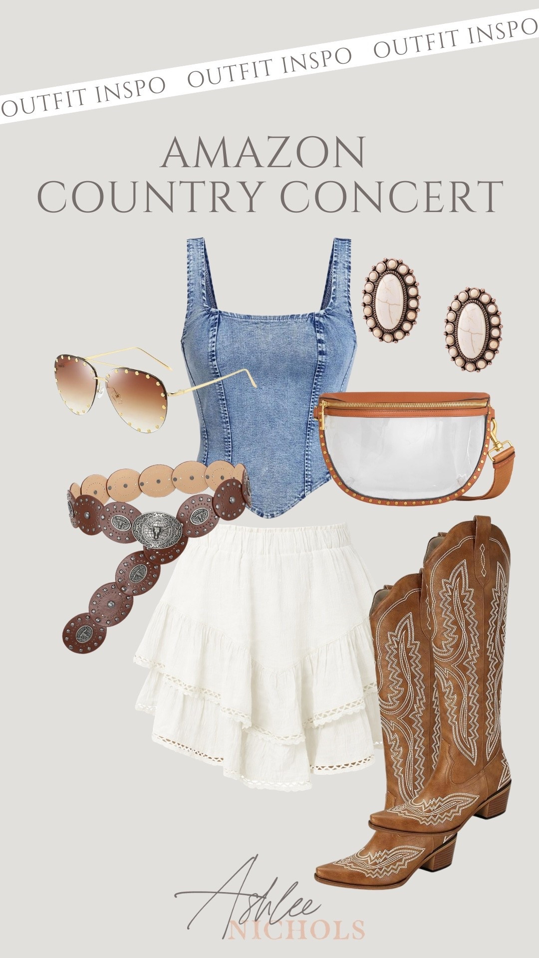 Amazon spring country concert outfit inspo!

Concert style, denim top, white lace skort, western boots, concert bag

#LTKSeasonal #LTKFestival #LTKootd