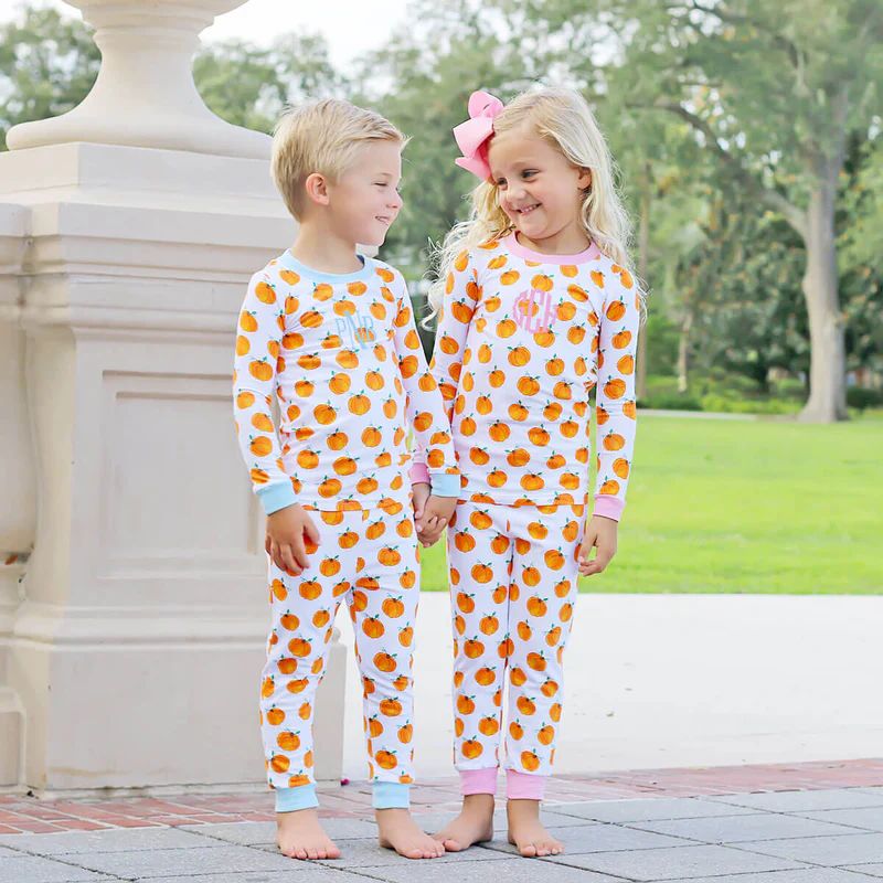 Bountiful Pumpkin Pajamas Pink Trim | Classic Whimsy