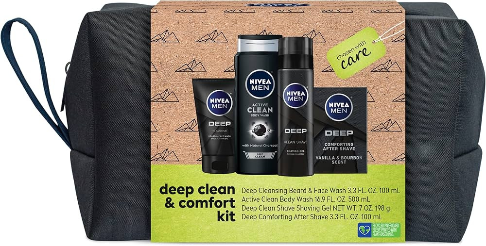 Nivea Men Clean Deep Skin Care Collection For Men, 4 Piece Gift Set | Amazon (US)