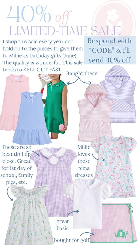 40% off beautiful children’s clothing with code EARLYACCESS24!! I shop this sale every year. The quality is wonderful, and everything is timeless and beautiful. Great for everyday basics and also special occasion girls dresses. 

Sizing: I find that this brand runs a little small, so if between sizes, I typically size up.

Classic children’s clothing, affordable style, girls dresses, golf clothing, kids outfit, sale alert, Little English clothing 

#LTKKids #LTKFindsUnder50 #LTKSaleAlert