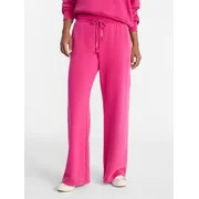 No Boundaries Washed Fleece Wide Leg Pants, 31" Inseam, Women's XXS-XXL | Walmart (US)