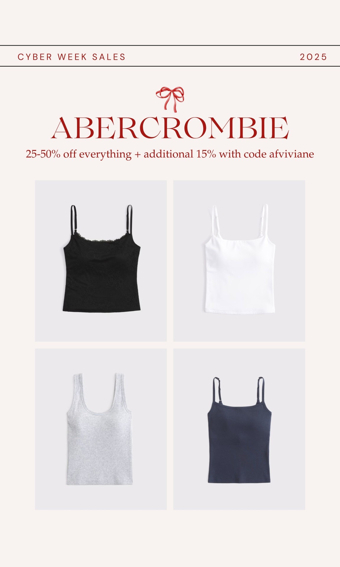 [11/24/25] favorite bra-free tanks on sale | so many colors available! Code AFVIVIANE for stackable 15% off! I wear size xs 

Offer valid in stores and online from 11/24/2025-12/1/2025 in US/CA. Excludes clearance and gift cards. Online price reflects discount. Use code AFVIVIANE to get an additional 15% off everything in stores and online at checkout from 11/24/2025-12/1/2025 in US/CA. Excludes clearance and gift cards. See details online.