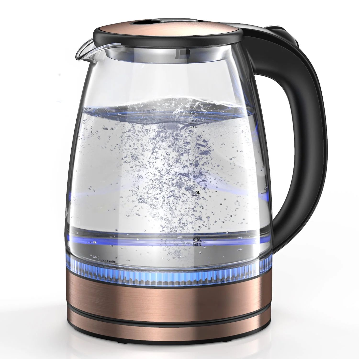 Electric Kettle, 1.7L Glass Boiler Electric Tea Kettle with Blue LED Indicator Light, Cordless Te... | Walmart (US)