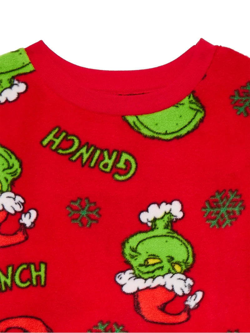 Dr Suess The Grinch Unisex Toddler Microfleece Pajama Top and Pants Set, 2-Piece, Sizes 12M-5T | Walmart (US)