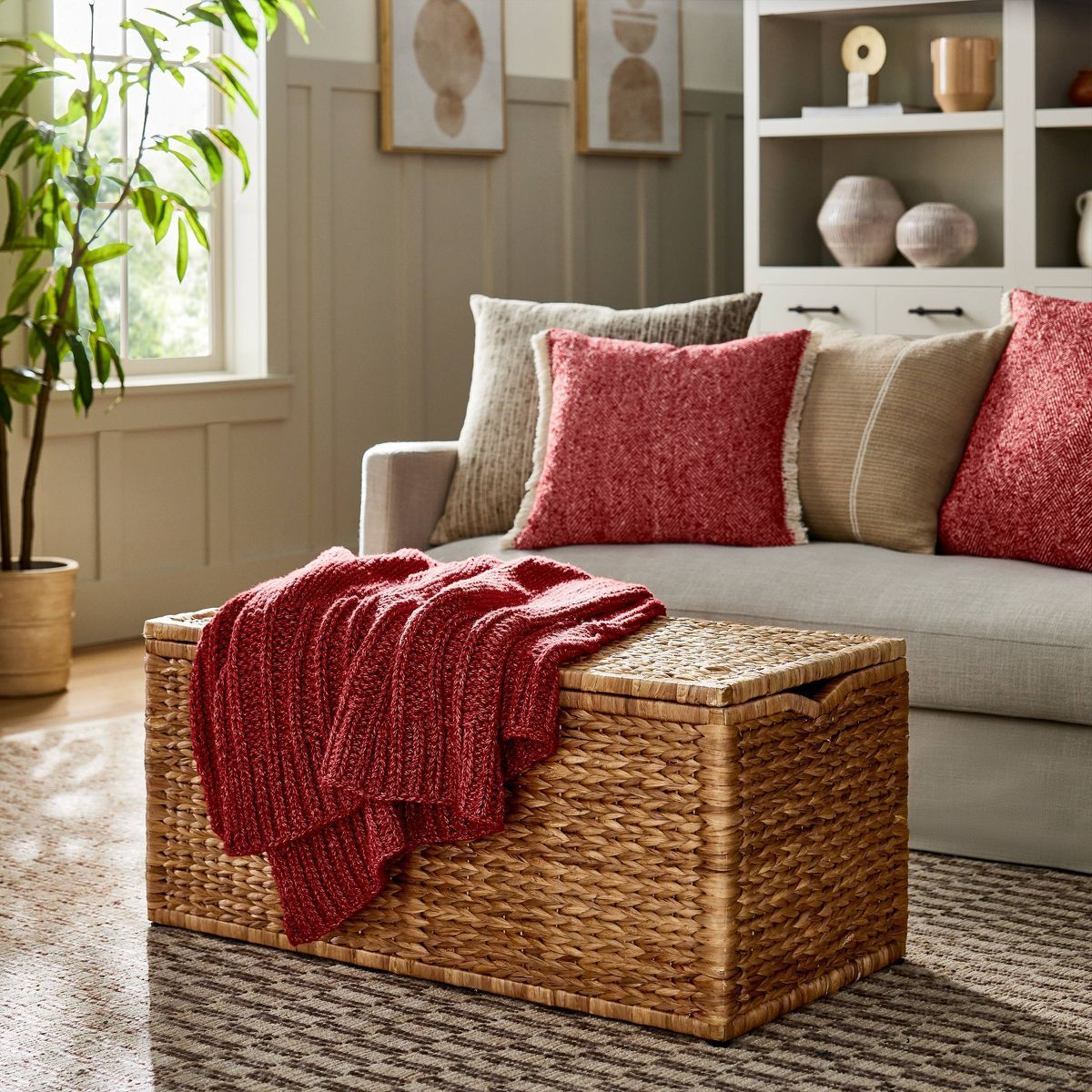 Natural Woven Storage Bench - Threshold™ designed with Studio McGee | Target