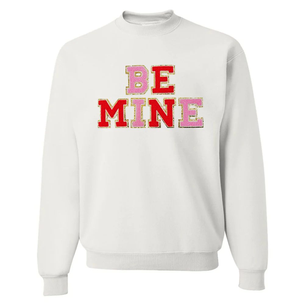 Be Mine Letter Patch Crewneck Sweatshirt | United Monograms