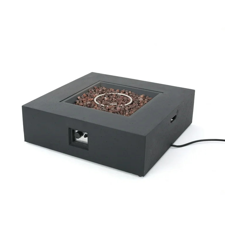 Hearth Outdoor 50,000 BTU Lightweight Concrete Square Fire Pit (No Tank Holder), Dark Gray | Walmart (US)
