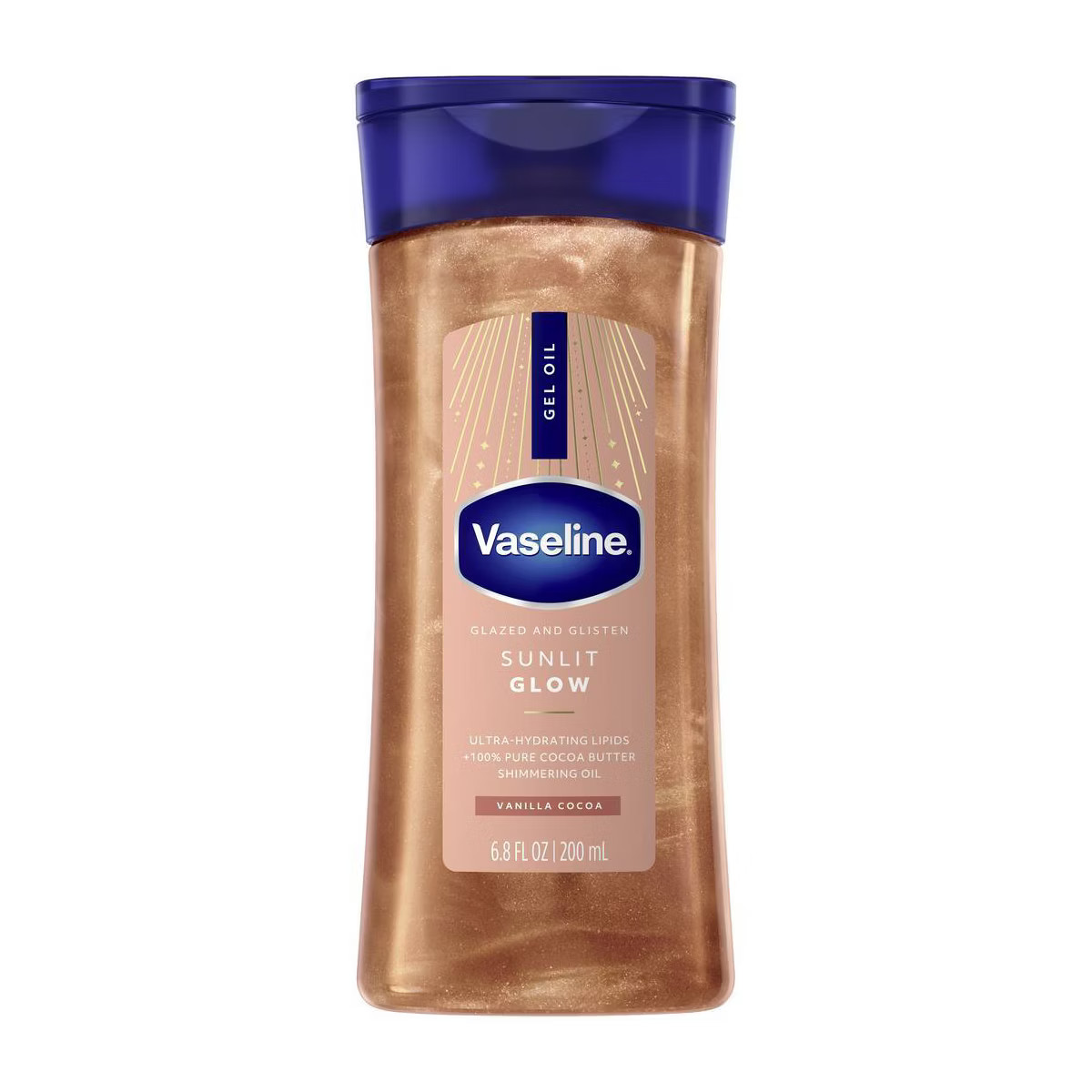 Vaseline Glazed & Glisten Vanilla Cocoa Shimmering Gel Body Oil - Sunlit Glow - 6.8 fl oz | Target