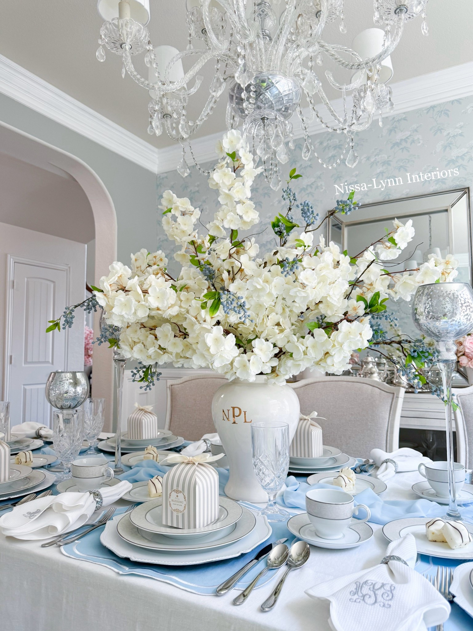 Wedding season is coming up and I’m excited to share my Bridgeton inspired tablescape. I love the look of elegant blue linens mixed with delicate, five-petaled cherry blossoms. This beautiful dishware set is perfect for bridal showers, wedding dinners, or to add to a wedding registry! It’s captured my heart, and I know you’ll love it too!

Entertaining Ideas
Wedding Season
Tablescape Inspiration
Bridal Shower Ideas 
Baby Shower Inspo
Traditional Home 
Blue and White Home 
Entertaining in Style 
Rehearsal Dinner 

#LTKHome #LTKParties #LTKWedding