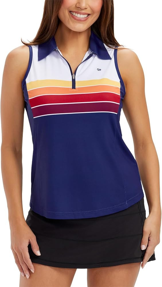 Tipsy Elves Quick Dry Women's Golf Shirt Sleeveless 1/4 Zip Tennis Shirts for Women Tank Top Polo... | Amazon (US)