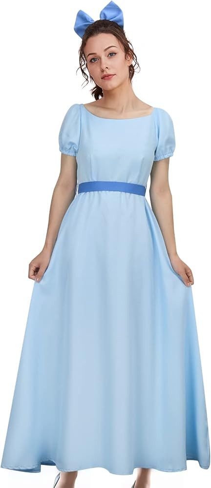 Wendy Costume Cosplay Dress Adult Women Girls Blue Darling Princess Maxi Dress Halloween Fancy Pa... | Amazon (US)