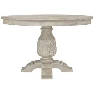 Home Decorators Collection Kingsley Sandblasted White Round Dining Table 9690100980 - The Home De... | The Home Depot
