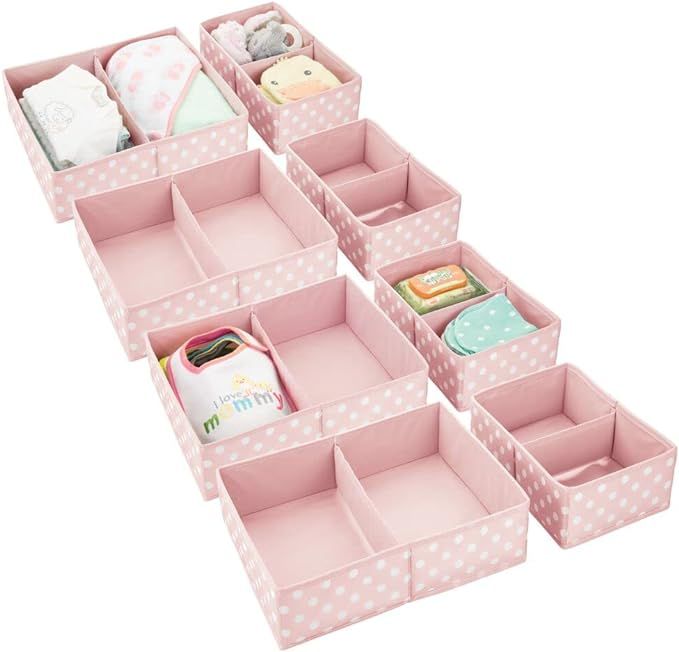 mDesign Soft Fabric Dresser Drawer and Closet Storage Organizer for Child/Kids Room, Nursery - Di... | Amazon (US)
