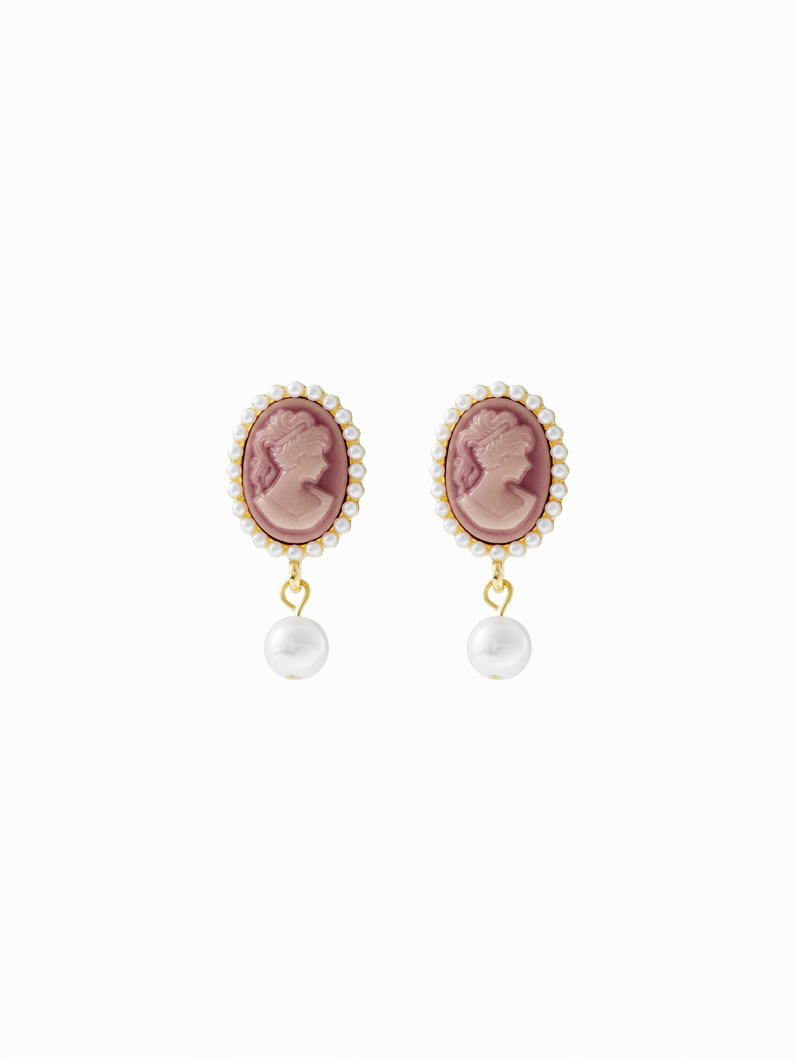 FAUX PEARL CAMEO DROP EARRINGS For Daily Casual Date | Cider