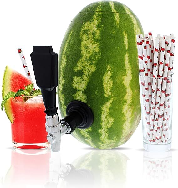 Party On Tap Watermelon Tap Kit - Keg Spout, Coring Kit, Straws, Instructions Included - Great Fo... | Amazon (US)