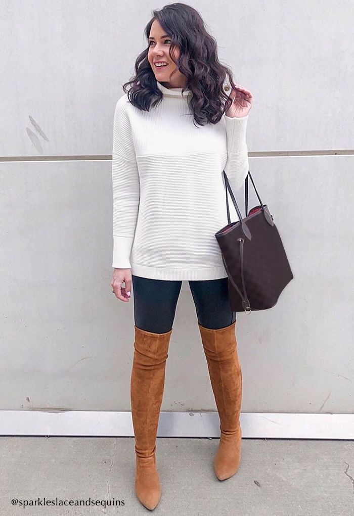 Cozy Ribbed Turtleneck Sweater in White | Chicwish