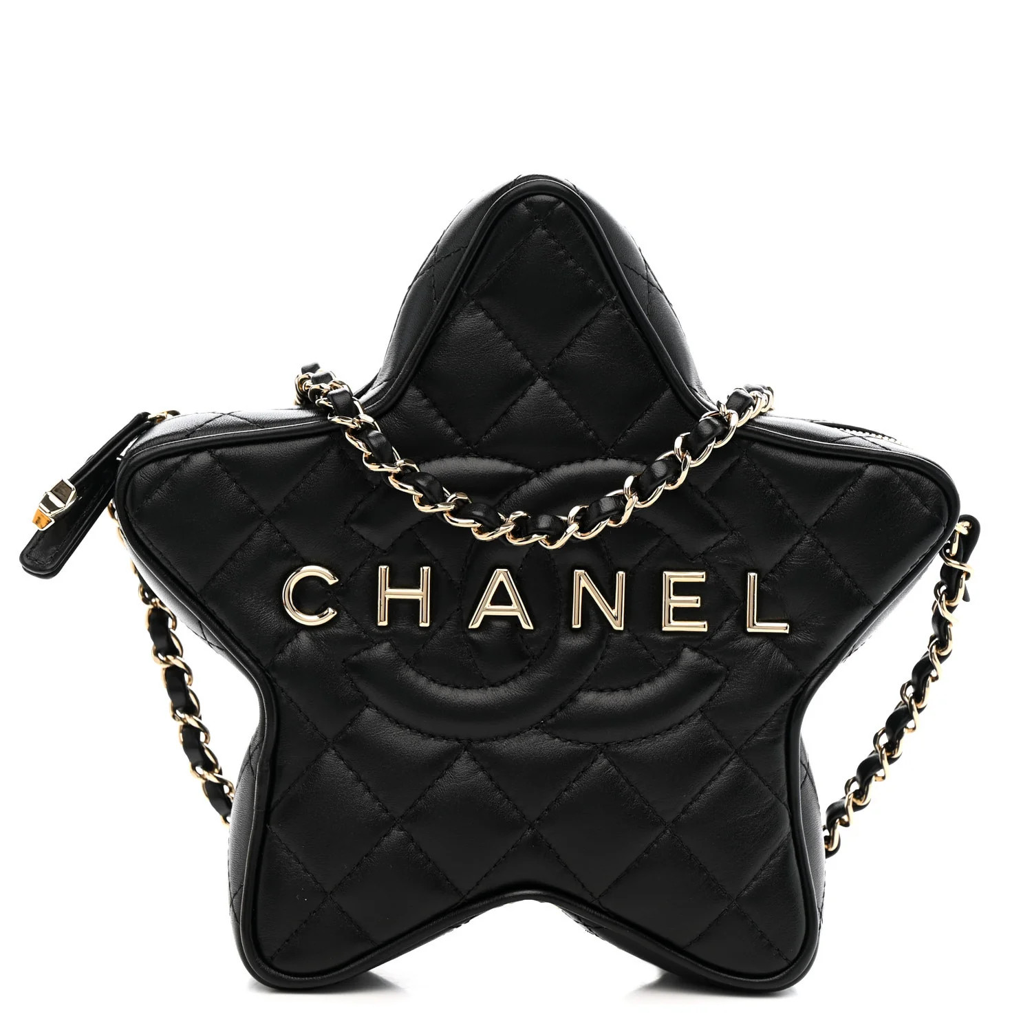 Lambskin Quilted Walk of Fame Star Bag Black | FASHIONPHILE (US)
