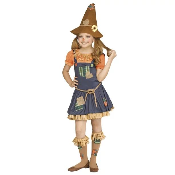 Fun World Inc. Scarecrow Halloween Fantasy Costume Female, Child 4-10, Multi-Color - Walmart.com | Walmart (US)