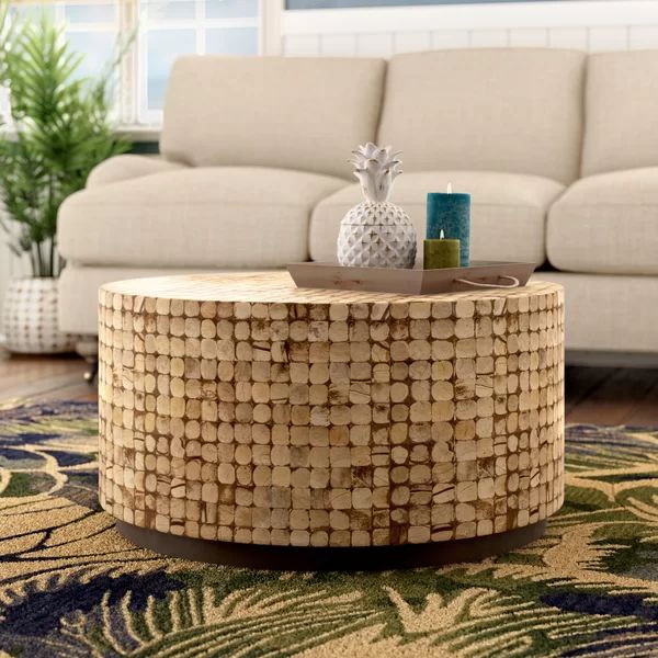 Gibbons Solid Wood Drum Coffee Table | Wayfair Professional