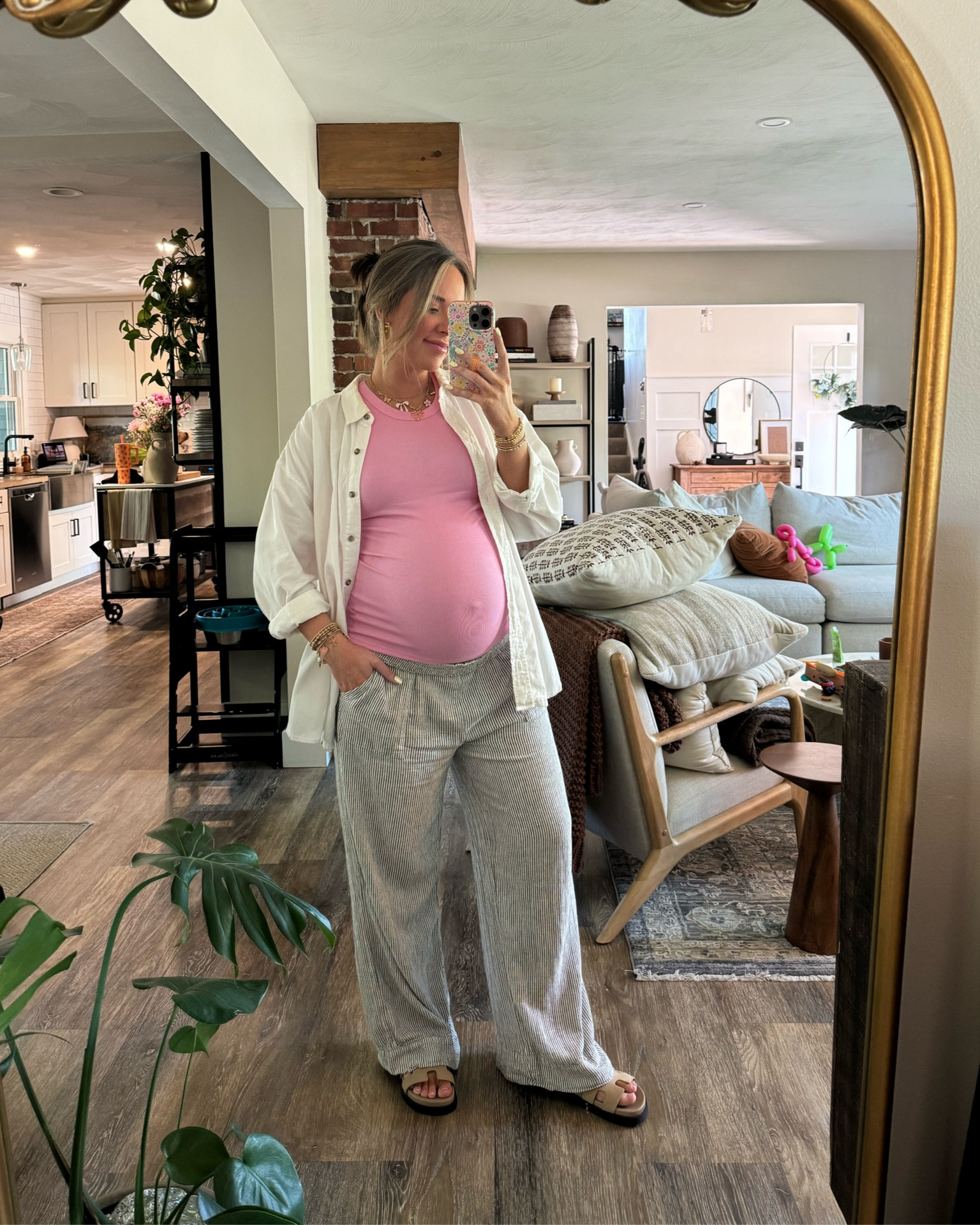 Bump is poppin! Today’s outfit for taking Gigi out for a lunch 🩷💓 these pants are the Walmart ones I shared last year, love them! Tank is only $8 and I always grab multiple colors every season!!

Walmart fashion, Target fashion, Steve Madden sandals, white button down, 36 weeks pregnant, bump style 

#LTKbump #LTKSeasonal #LTKfindsunder100