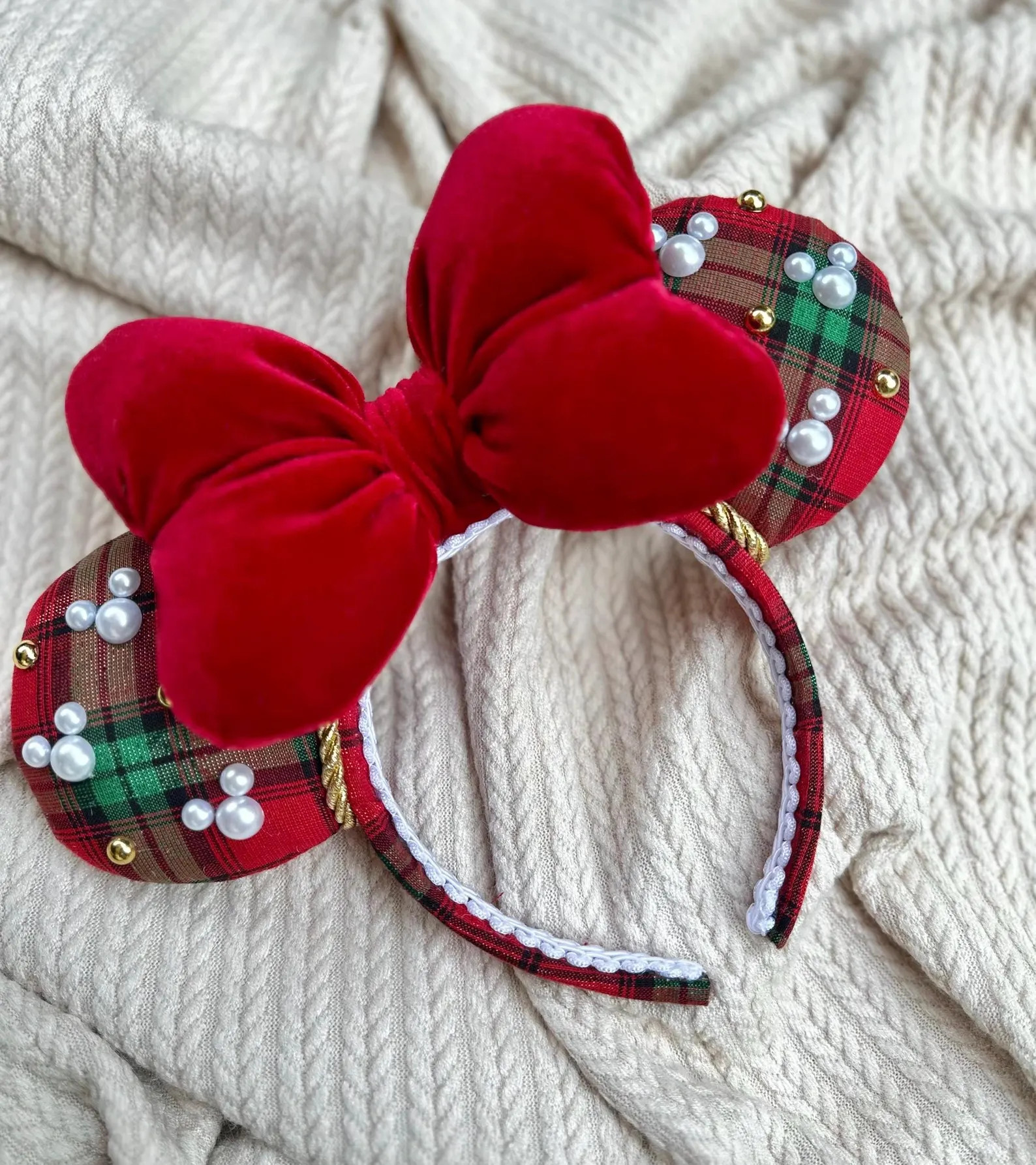 Christmas Plaid Minnie Ears - Etsy | Etsy (US)