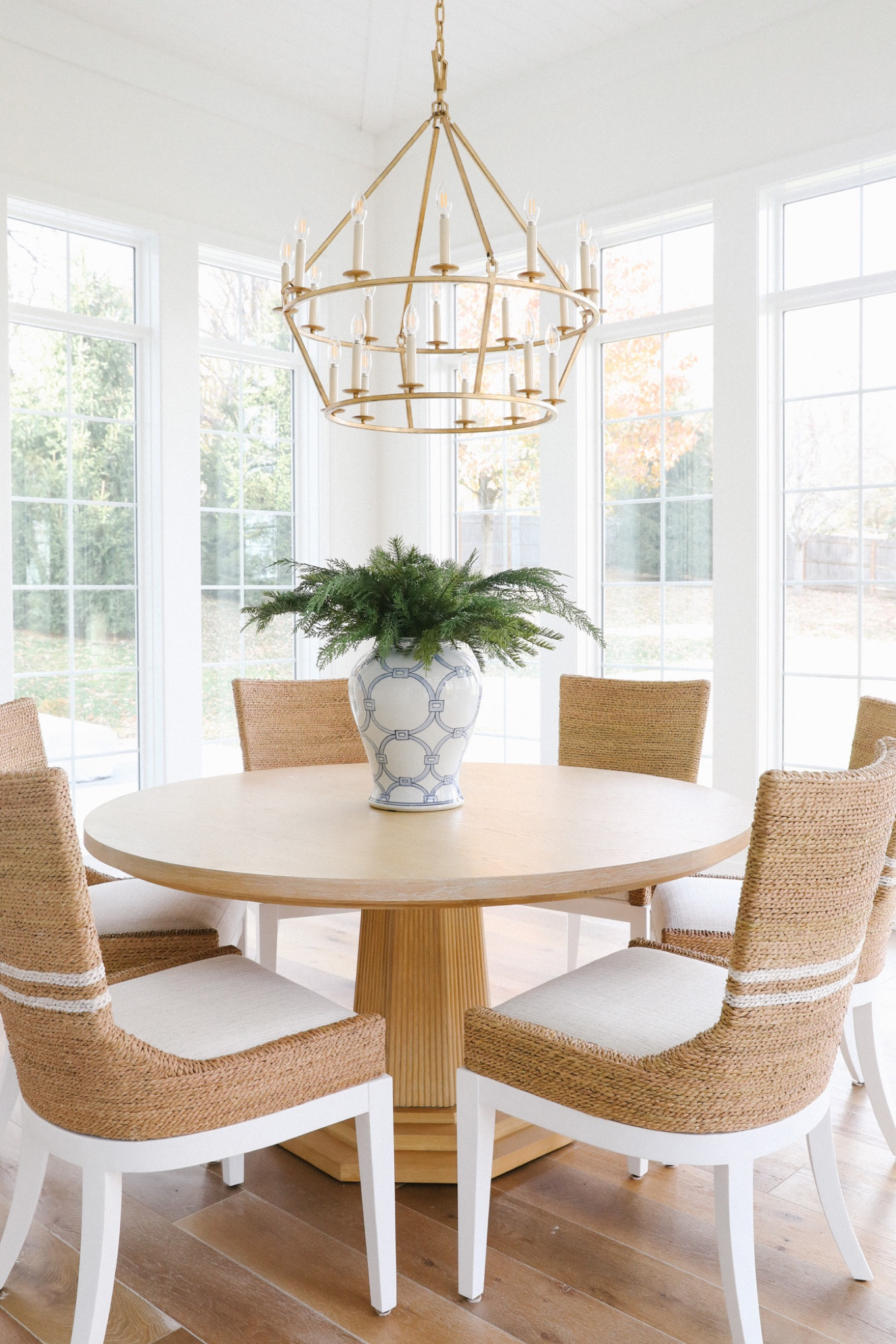 Dining table, dining chairs, dinette, dining room, coastal dining room, chandelier, striped chair, woven chair, woven dining chair, Darlana, Darlana chandelier 

#LTKhome #LTKSeasonal #LTKHoliday