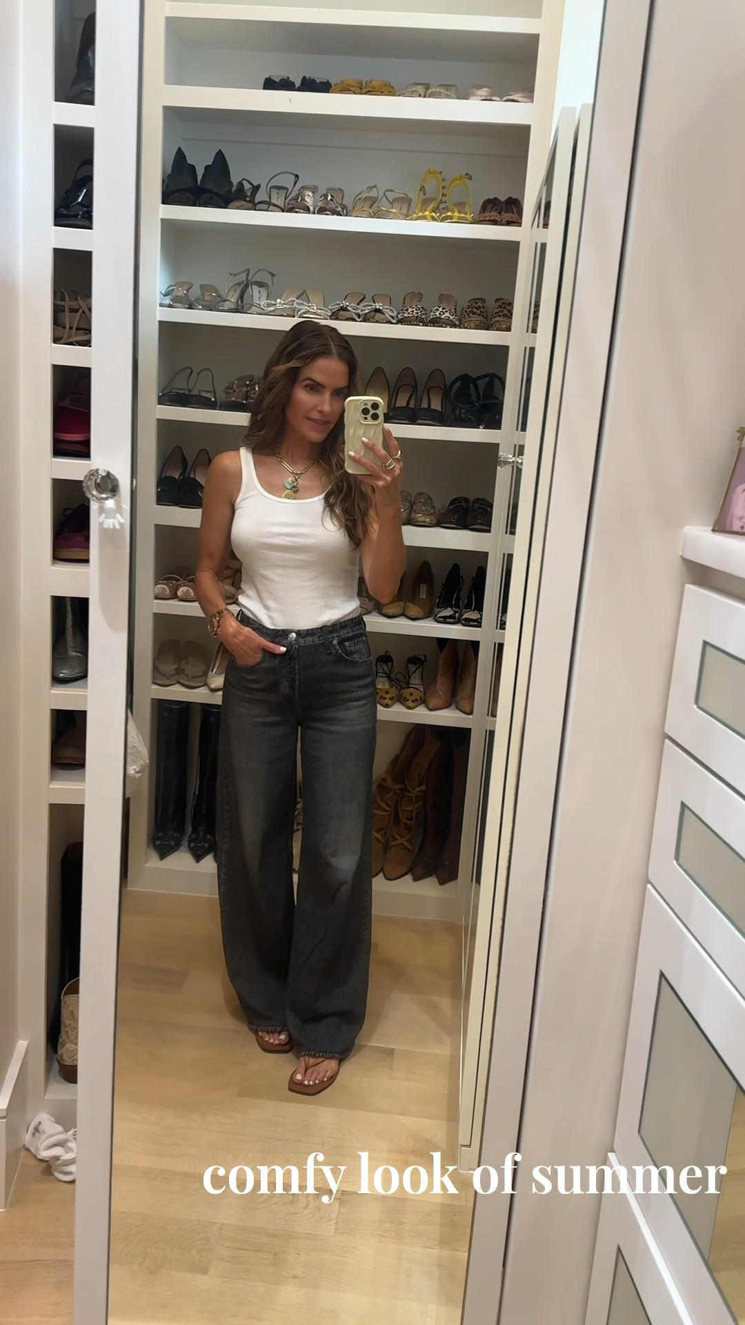 fav casual summer look…off to celebrate a sweet friends bday w all of our kids too (& i forgot get pic of all the kids agh) was nice to all be together just missed my big girls🤍

wearing my fav viral denim that are actually sweatpants!!

 & FYI they now come in SHORTS as well!! 

beyond comfy & so cool too. run slightly big im wearing a 24 i sized down bc so soft & stretchy

+ my $2 tank top 

& the only shoes you need for summer too! run slightly small i sized up 1/2 size 

#LTKStyleTip #LTKFindsUnder50 #LTKShoeCrush