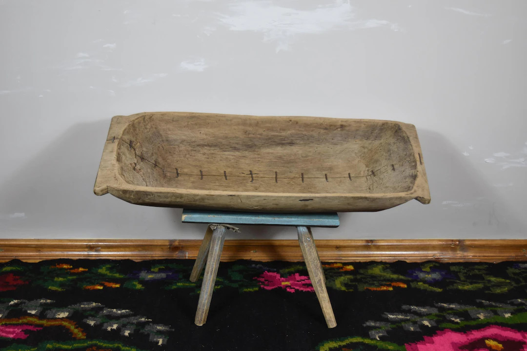 Antique Dough Bowl / Vintage Wood Bowl / Large Primitive Wooden Bowl / Rustic Hand Carved Dough B... | Etsy (US)