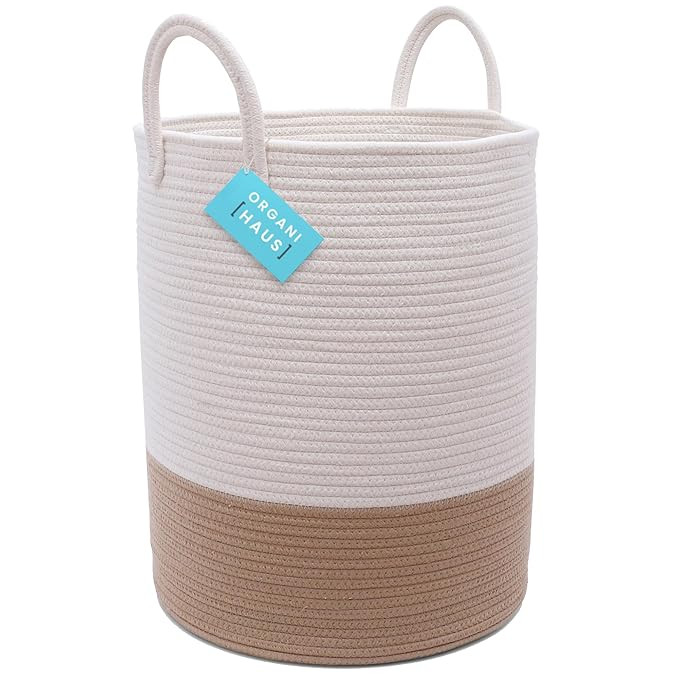 OrganiHaus Boho Laundry Basket 15x18, Baby Hamper for Nursery, Boy Basket for Toys, Basket for Bl... | Amazon (US)