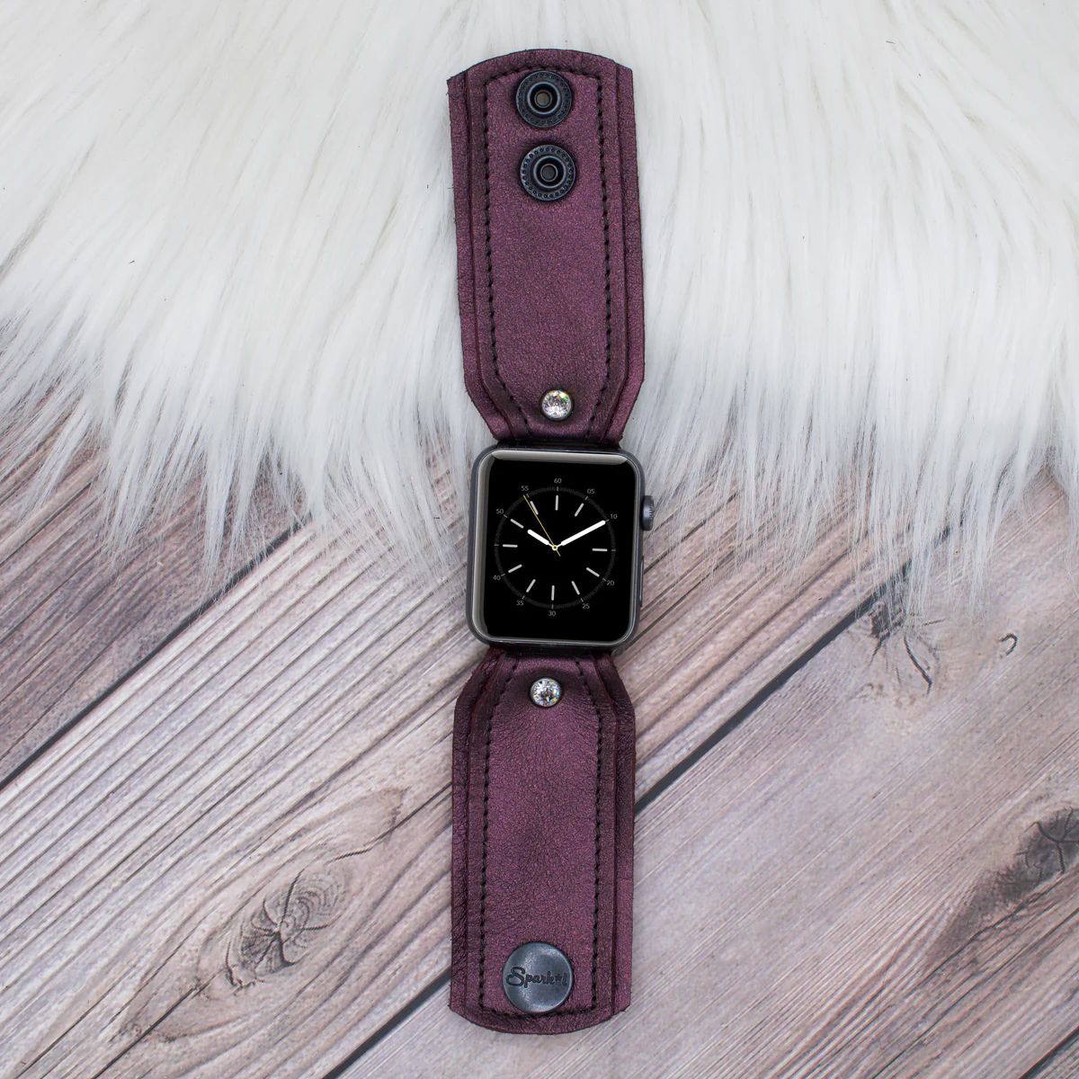 Classic Metallic Burgundy Customizable Watchband | Spark*l
