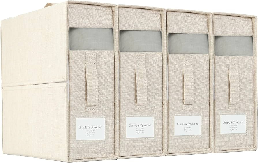 Simple&Opulence 4 Pack Bed Sheet Organizers and Storage, Linen Closet Organizers, Sheets Set Fold... | Amazon (US)