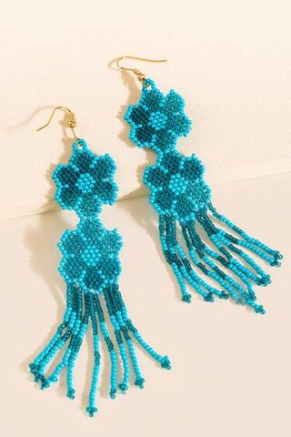 Darla Woven Beaded Flower Earrings | Francesca's