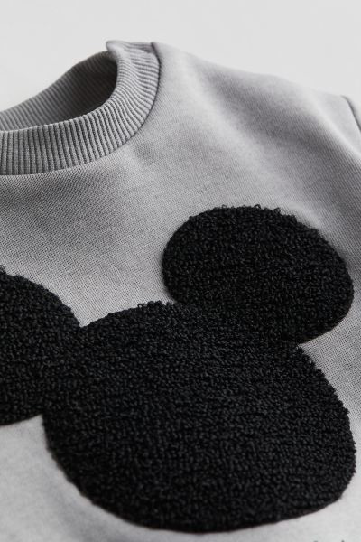 Sweatshirt with Motif - Gray/Mickey Mouse - Kids | H&M US | H&M (US + CA)