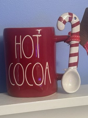 RAE DUNN HOT COCOA RED MUG with spoon. | eBay US