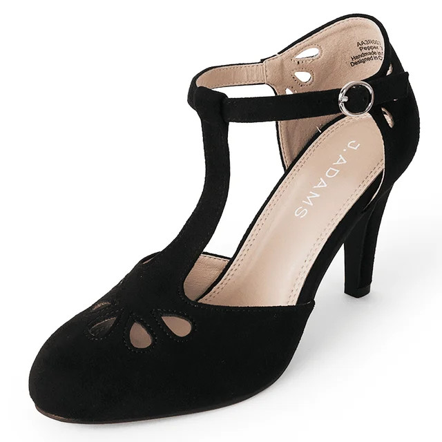 J. Adams Pepper Mary Janes, Adorable Vintage Cutout Heel Retro Unique Strap Pumps for Women - Wal... | Walmart (US)