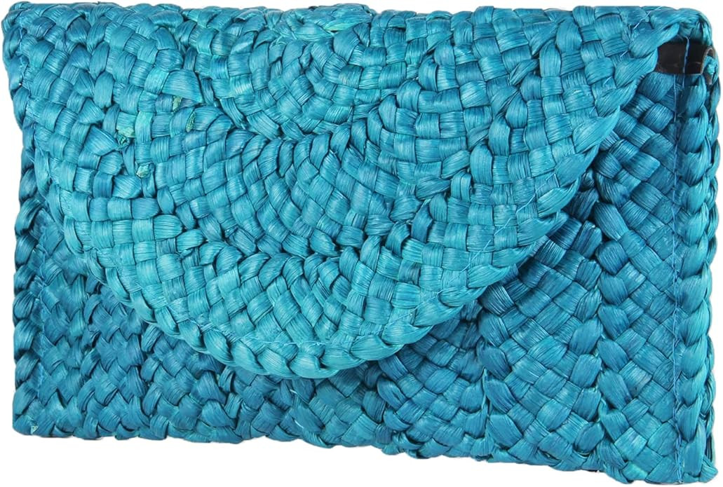 KUANG! Womens Straw Clutch Purse Handbag Shoulder Clutch Envelope Wallet Beach Straw Purse for La... | Amazon (US)