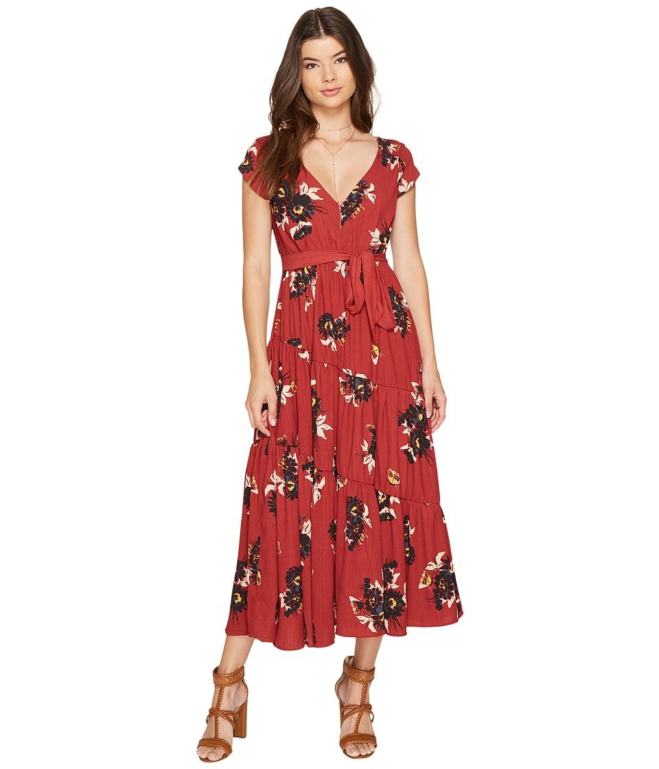 Free People - All I Got Printed Maxi (Red Combo) Women's Dress | 6pm