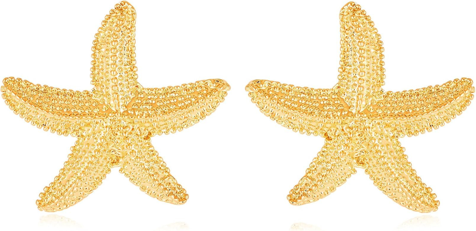 Gold Starfish Shell Earrings Chunky Conch Seashell Stud Earrings Summer Beach Jewelry for Women | Amazon (US)