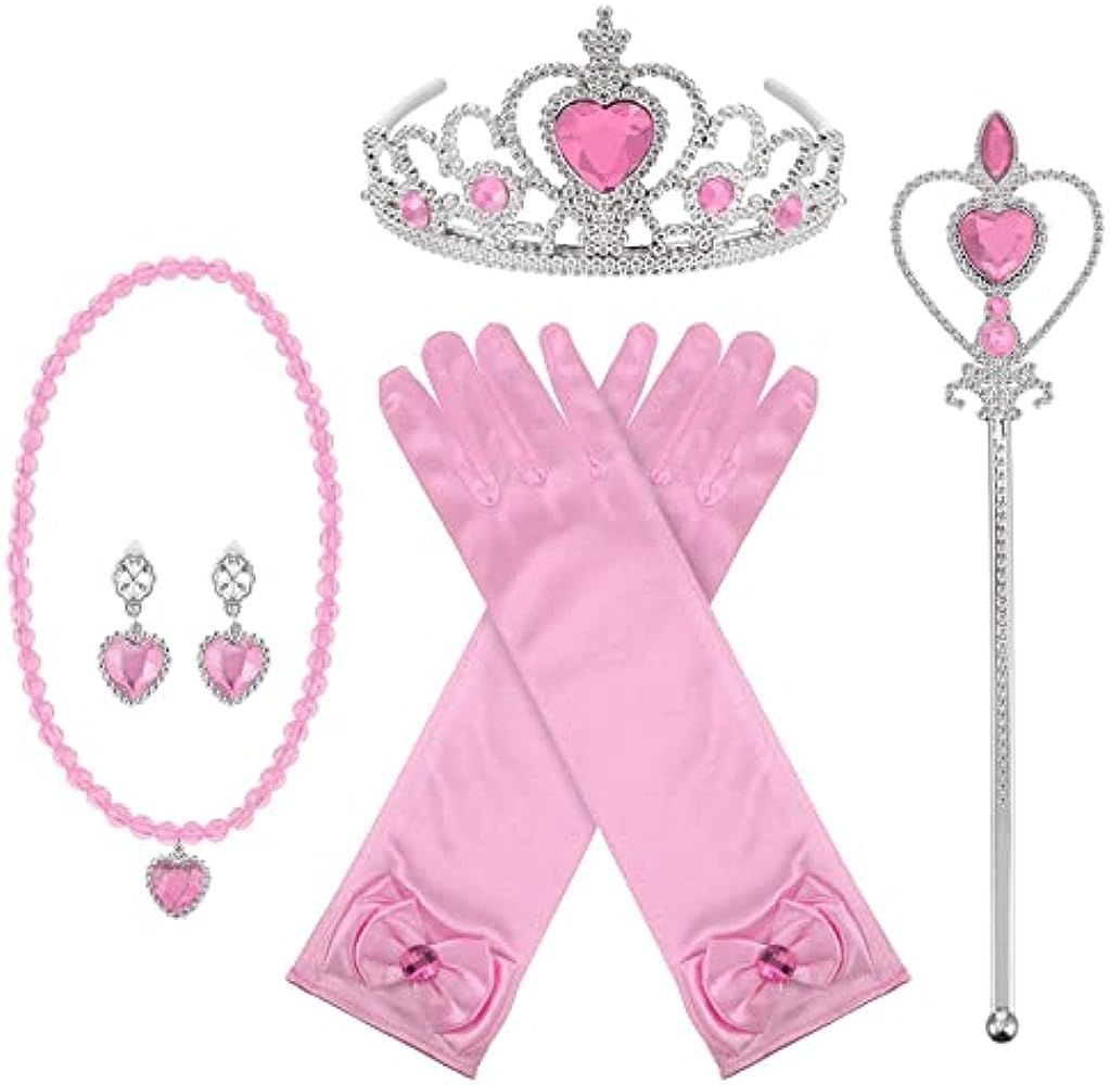 Orgrimmar Princess Dress Up Accessories Gloves Tiara Crown Wand Necklaces Presents for Kids Girls | Amazon (US)