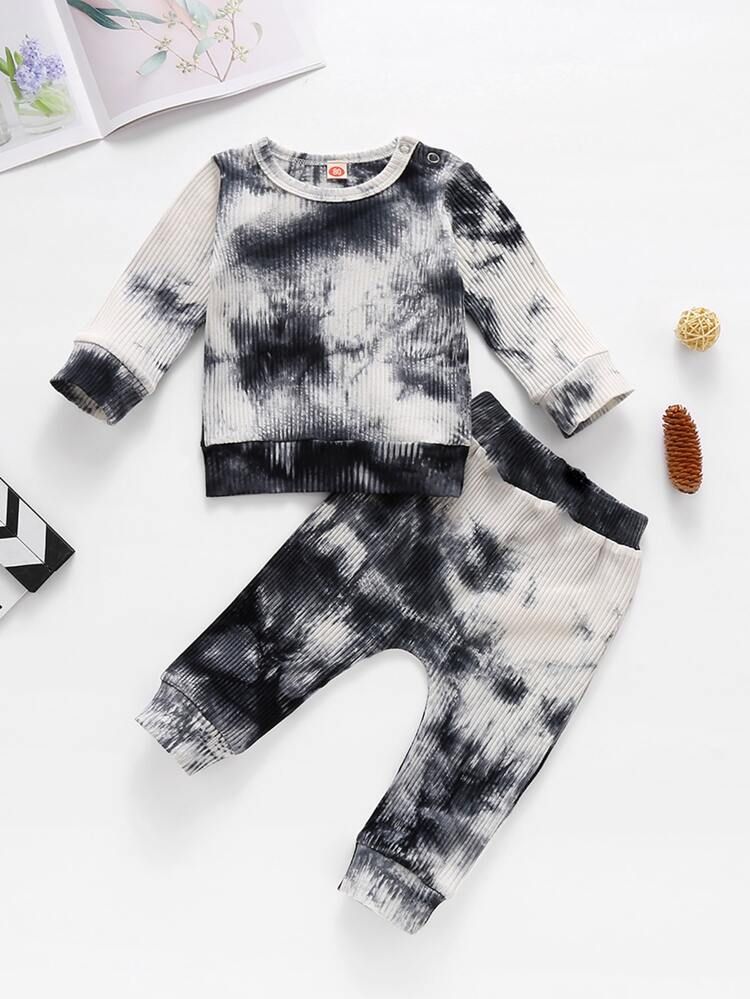 Baby Boy Tie Dye Sweatshirt With Sweatpants | SHEIN