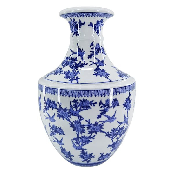 Blue And White Chinoiserie Vase, 19", Ceramic, sold by At Home | At Home