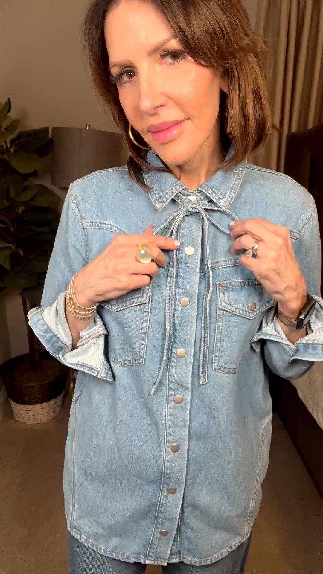 bolo tie denim shirt, spring outfit, over 50 outfits 

#LTKSeasonal #LTKgrwm #LTKootd