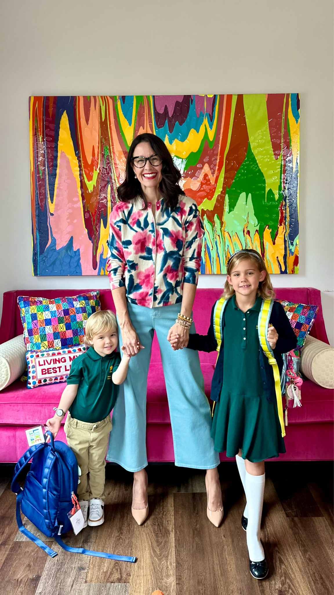 Easing into fall with this pre-fall look. I love the lightweight floral cardigan. And these jeans are the softest, most comfortable! Both are true to size. 

#LTKFamily #LTKWorkwear #LTKSeasonal