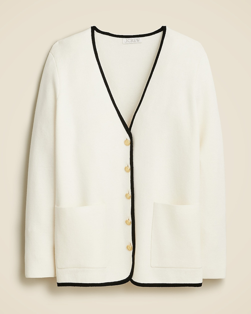 Giselle V-neck sweater blazer with contrast trim | J. Crew US