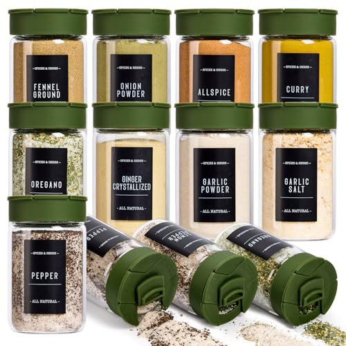 Spreccio 12 pcs Glass Spice Jars With Labels,6oz Glass seasoning Containers with Silicone Lids,Small Spice Storage Bottles for Kitchen Organizer,Seasoning Jars for Spice Rack,Cabinet,or Drawer | Amazon (US)