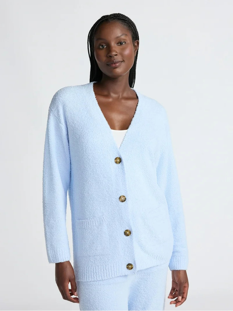 Joyspun Women's Fuzzy Front Pocket Cardigan, Sizes XS-3X | Walmart (US)