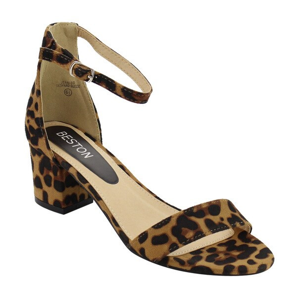 Beston ID70 Women's Ankle Strap Wrapped Block Heel Dress Sandal | Bed Bath & Beyond