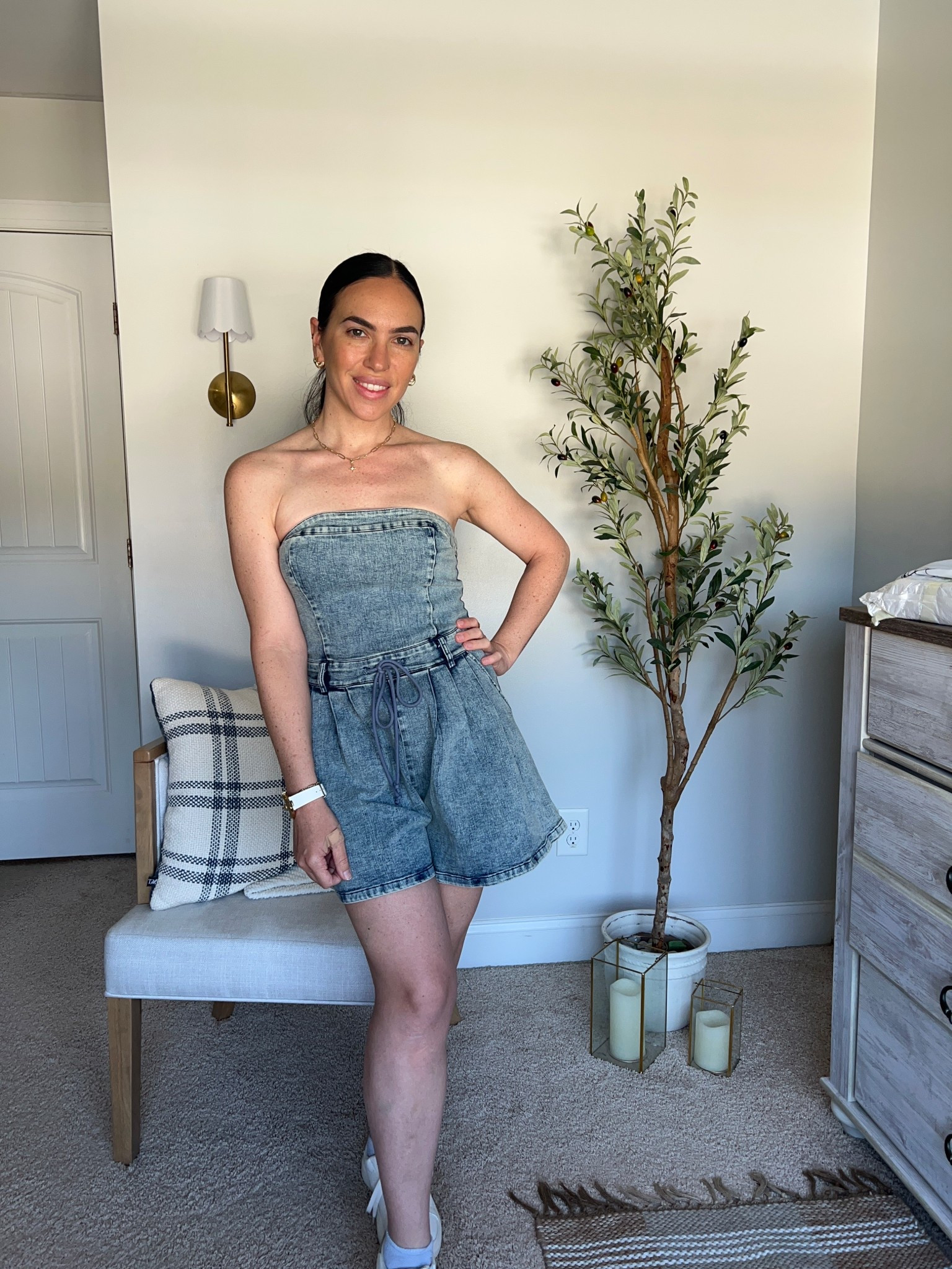 Denim romper 

#LTKFestival #LTKootd